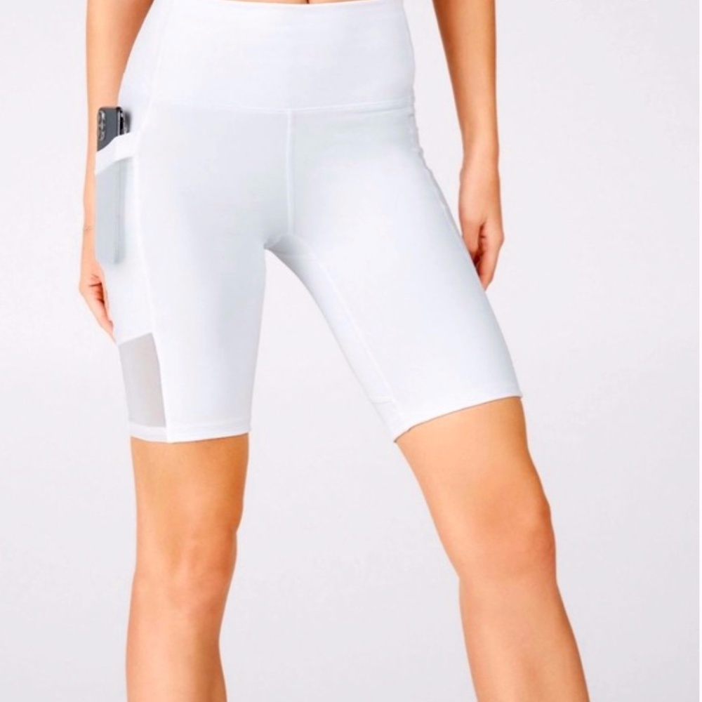 Fabletics white biker shorts